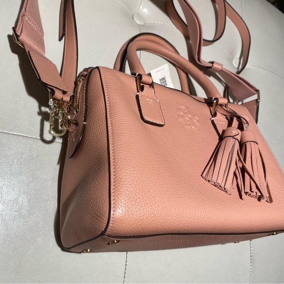 Tory Burch Thea Mini Web Satchel Pink Moon - Picture 7 of 17